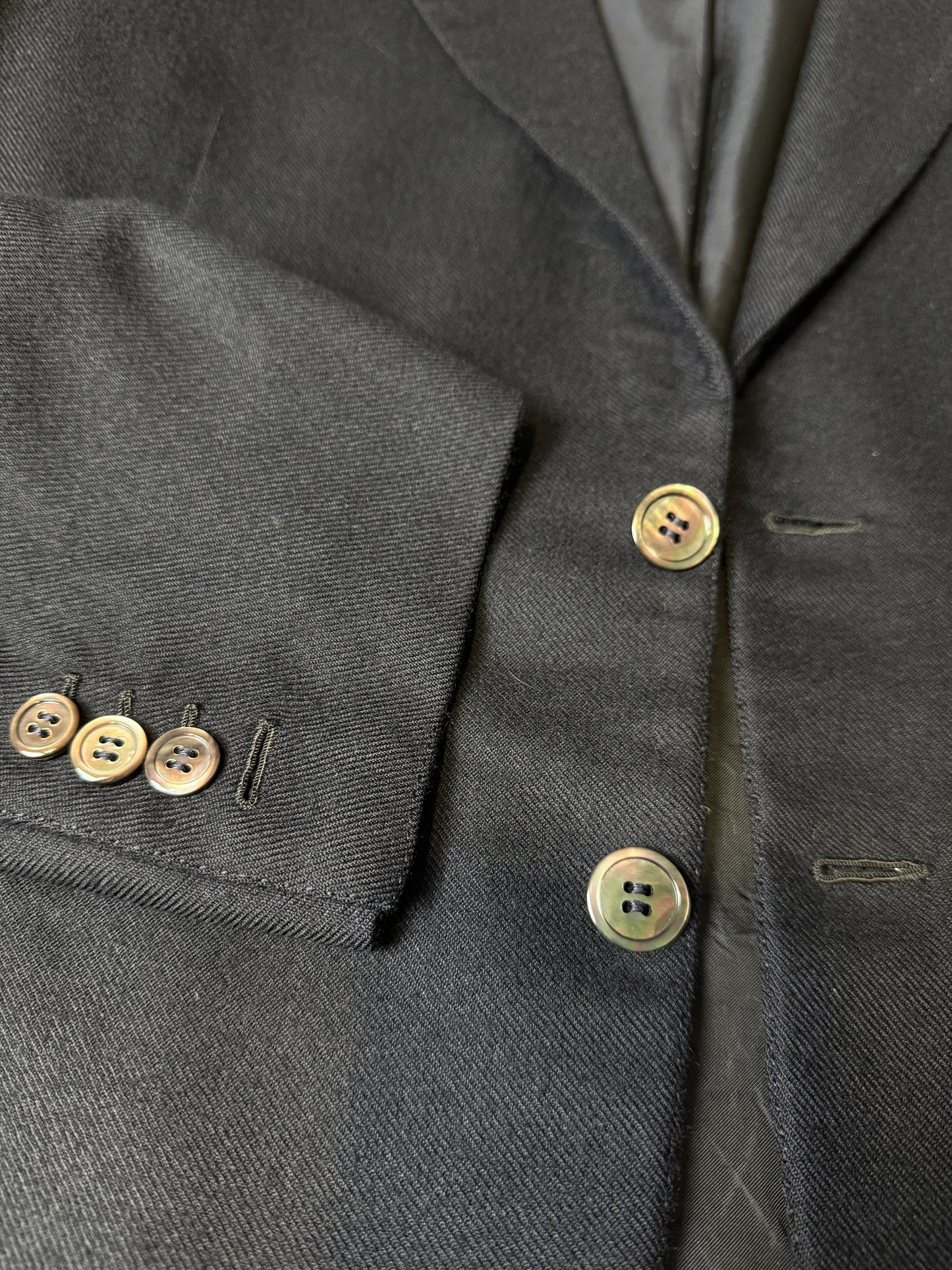 Giacca sartoriale anni '80 in puro cashmere pettinato Loro Piana - tg. 52/54 corta