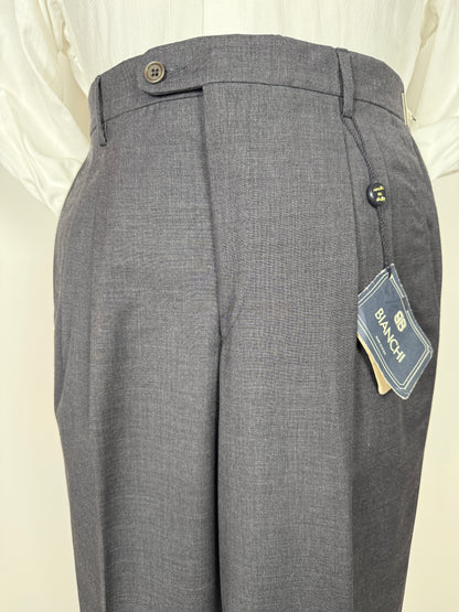 Pantalone anni ‘80 in fresco lana grigio antracite (NOS) - tg. 48