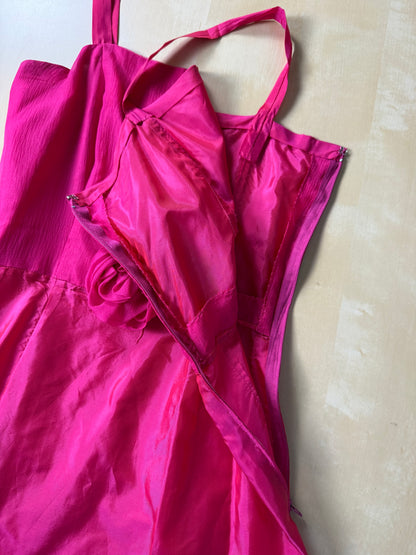 Abito sartoriale anni '80 in chiffon di seta - tg. 38 XS/S