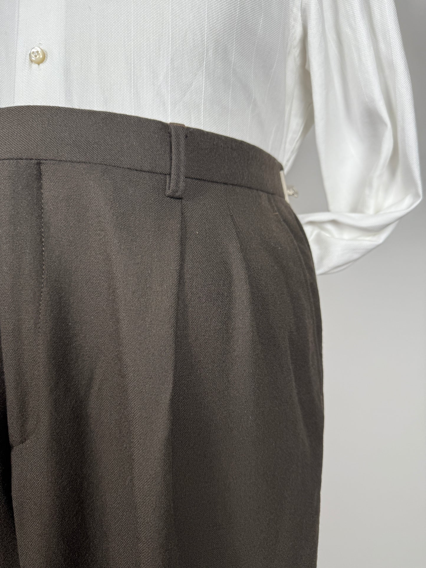 Pantaloni in flanella marrone scuro - tg. 54