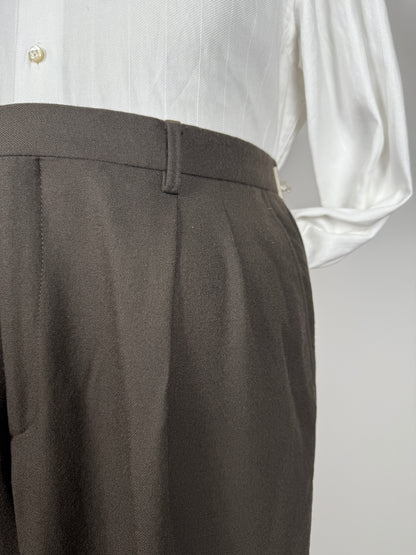Pantaloni in flanella marrone scuro - tg. 54