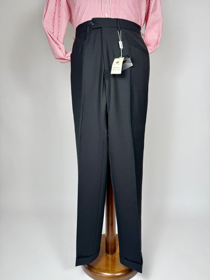 Pantaloni fresco lana blu tasche carrettiera anni '90 (NOS) - tg. 44/46
