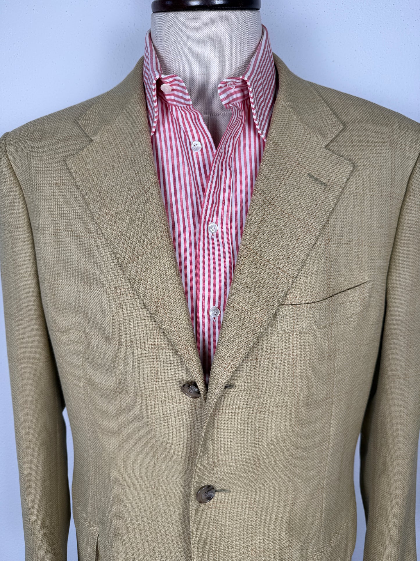 Giacca Corneliani mezza fodera in hopsack beige/senape - tg. 56
