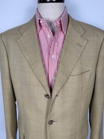 Giacca Corneliani mezza fodera in hopsack beige/senape - tg. 56