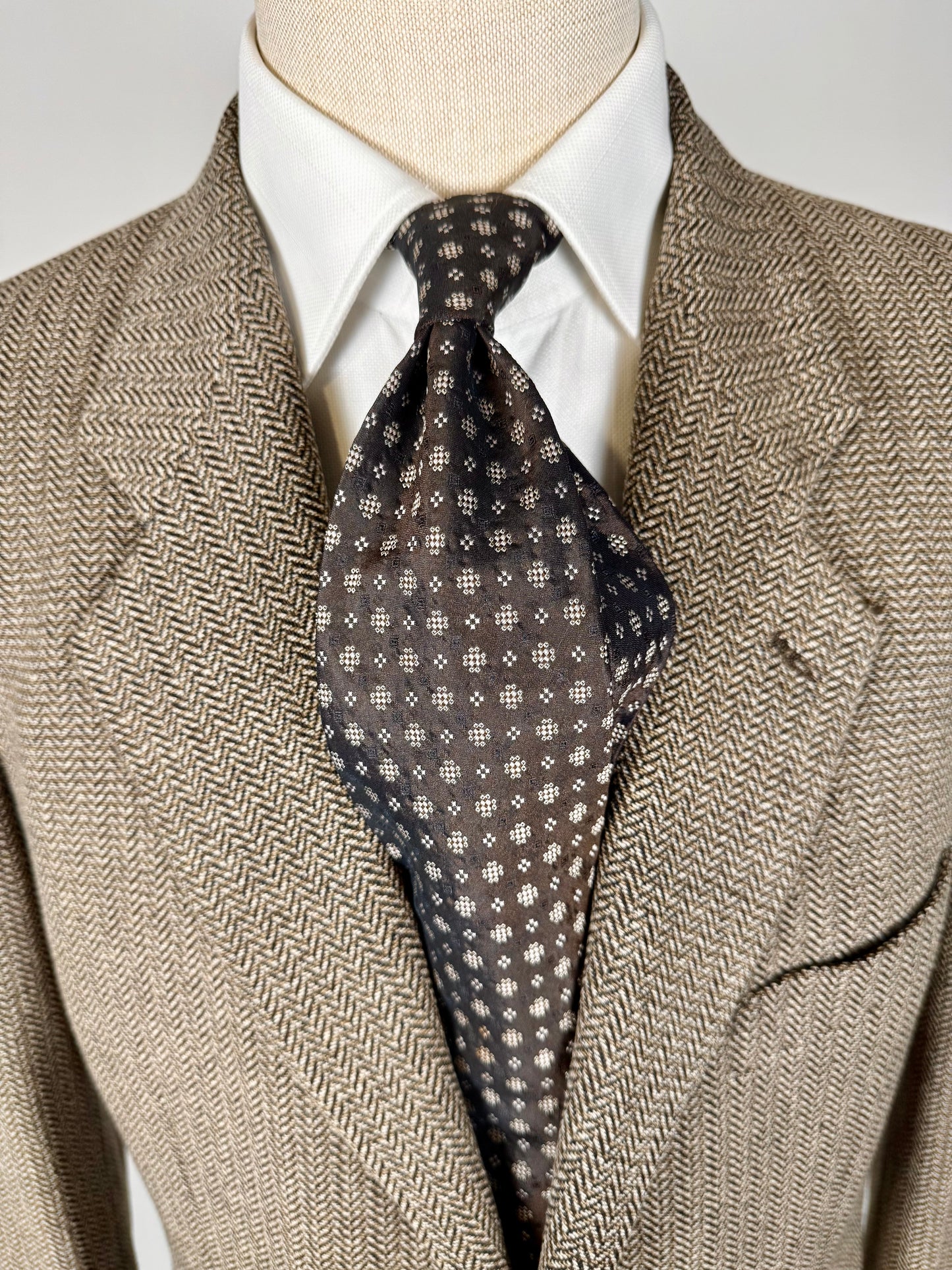 Cravatta Gucci grigio-bronzo micro fantasia