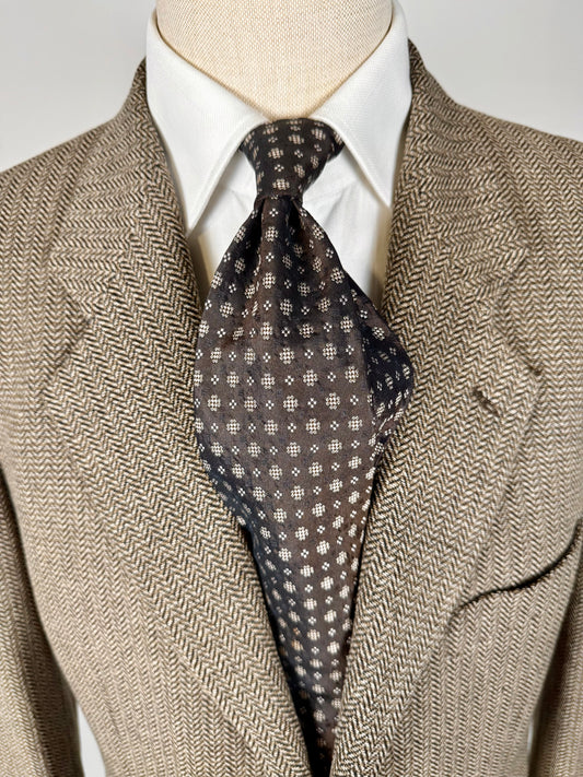 Cravatta Gucci grigio-bronzo micro fantasia