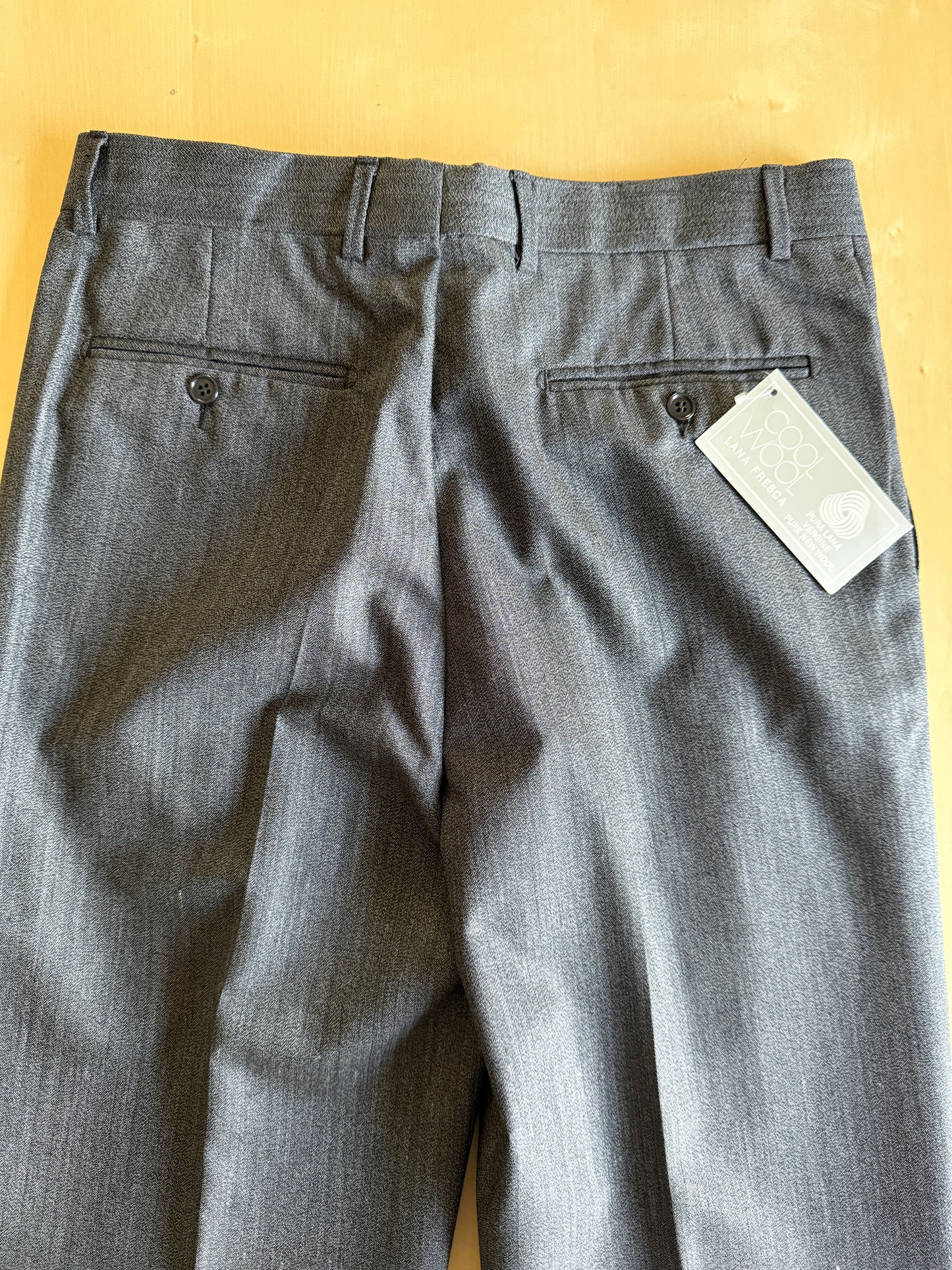 Pantaloni anni ‘80 in fresco lana grigio mélange (NOS) - tg. 46