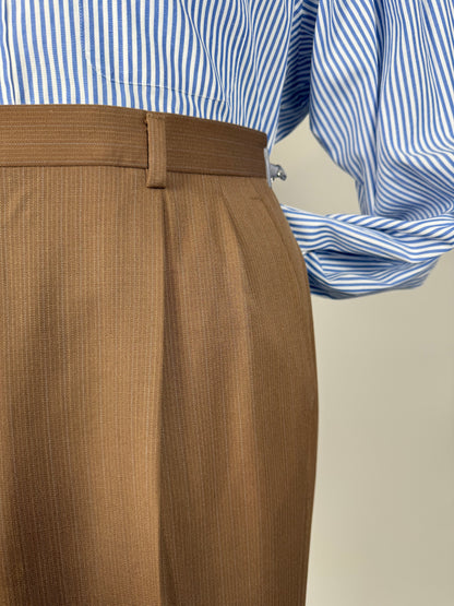 Completo Corneliani anni ‘70 lana pettinata marrone - tg. 48
