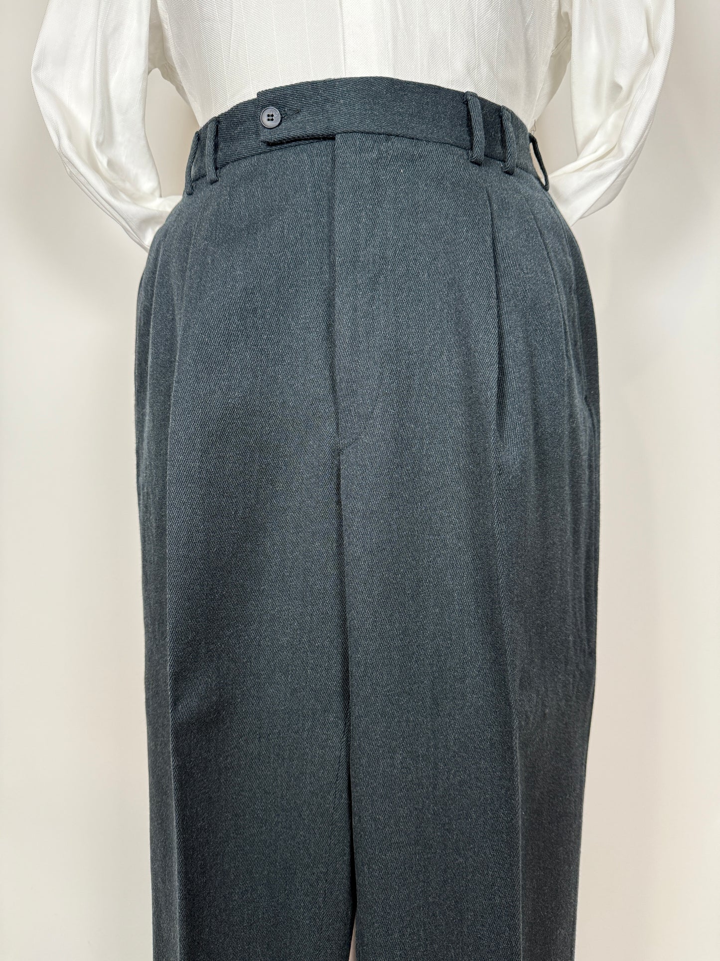 Pantaloni anni ‘80 flanella verde pino - tg. 52/54