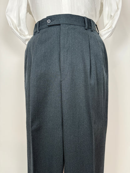 Pantaloni anni ‘80 flanella verde pino - tg. 52/54