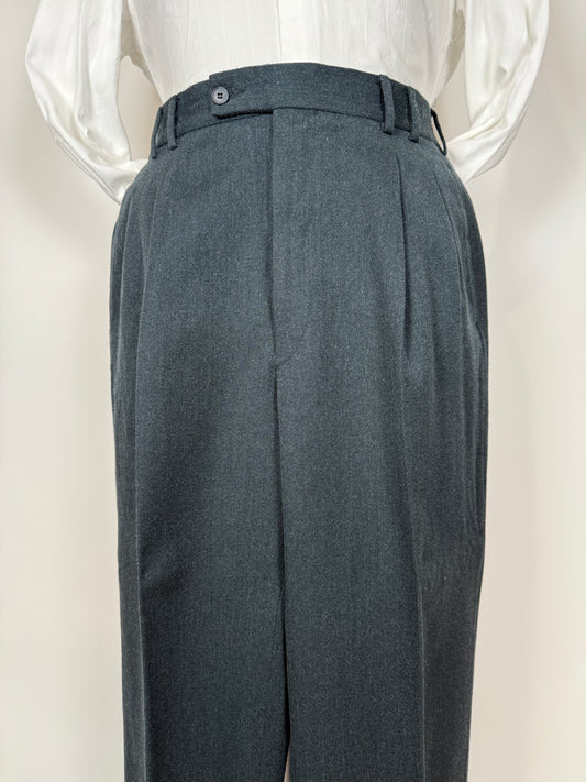 Pantaloni anni ‘80 flanella verde pino - tg. 52/54