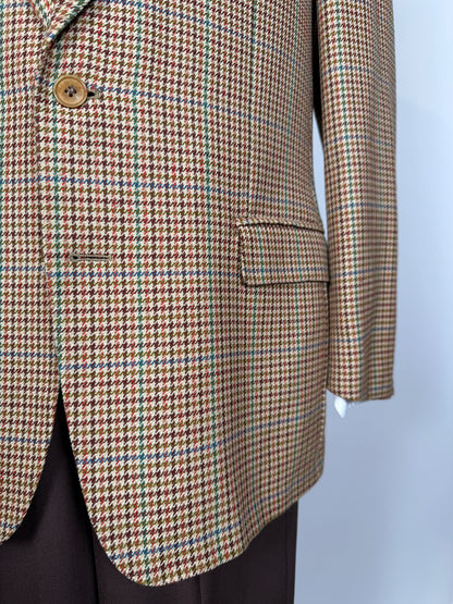 Giacca anni ‘80 pied-de-poule multicolore lana e cashmere - tg. 50/52