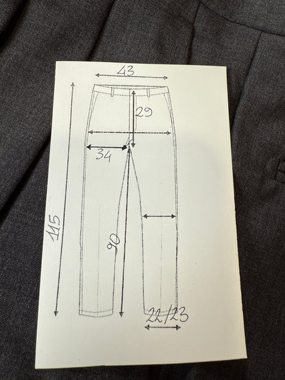 Pantalone anni ‘80 in fresco lana grigio antracite (NOS) - tg. 48