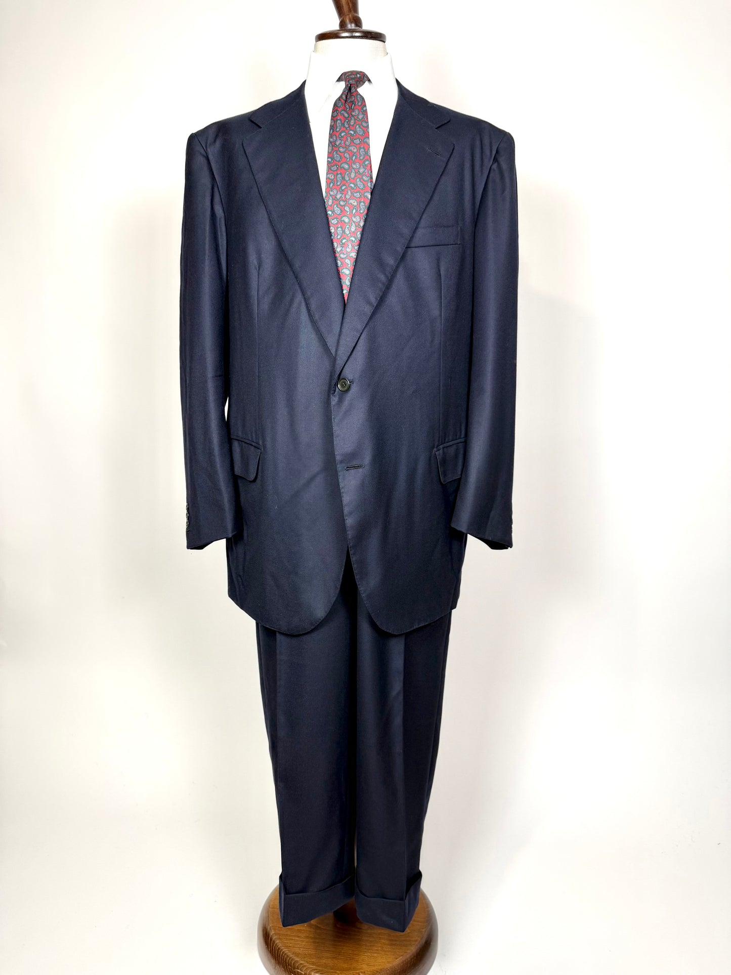 Completo sartoriale anni ‘80 flanella lana e cashmere - tg. 62