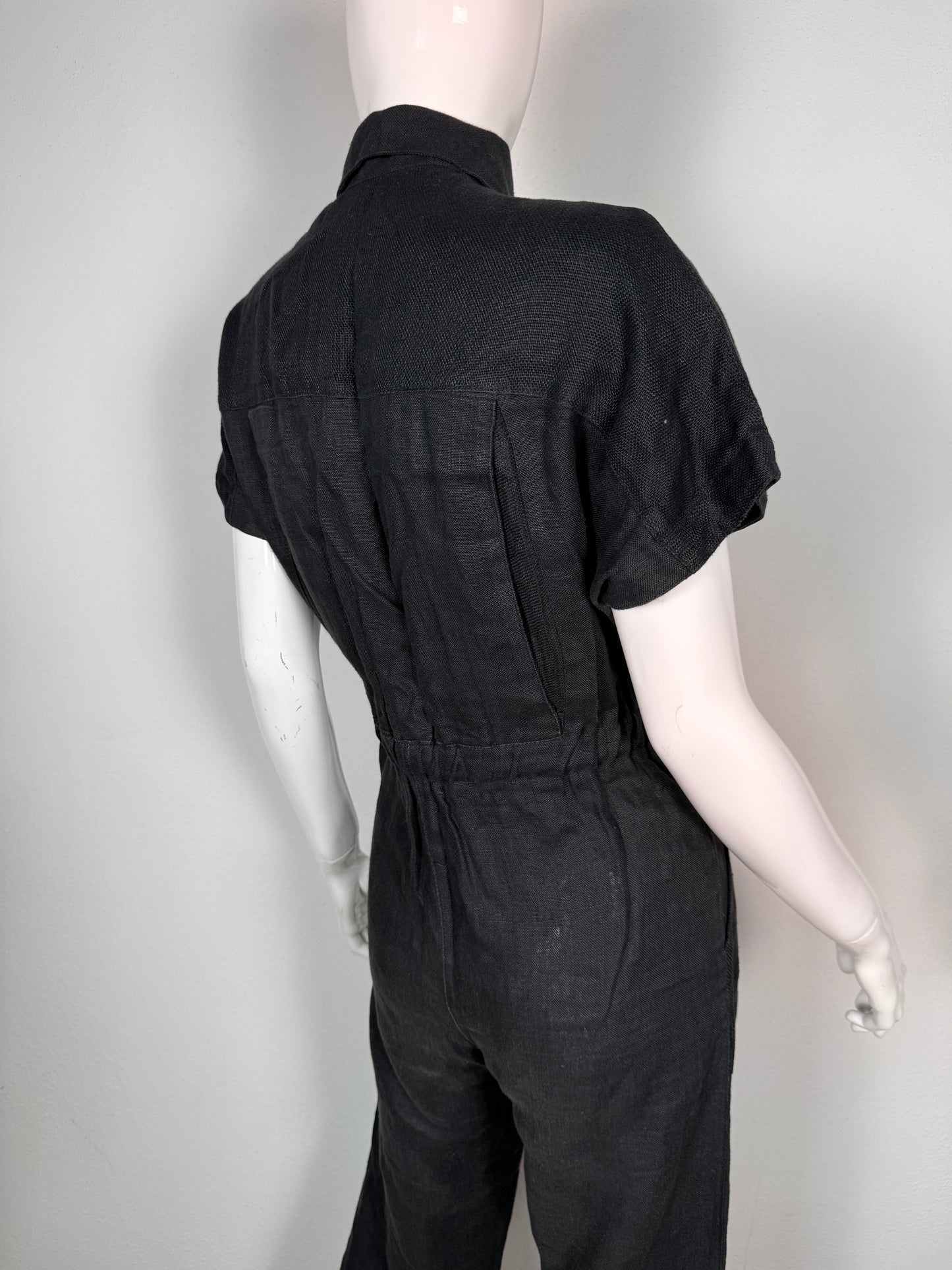 Tuta in lino nera anni ‘70 - tg. 44