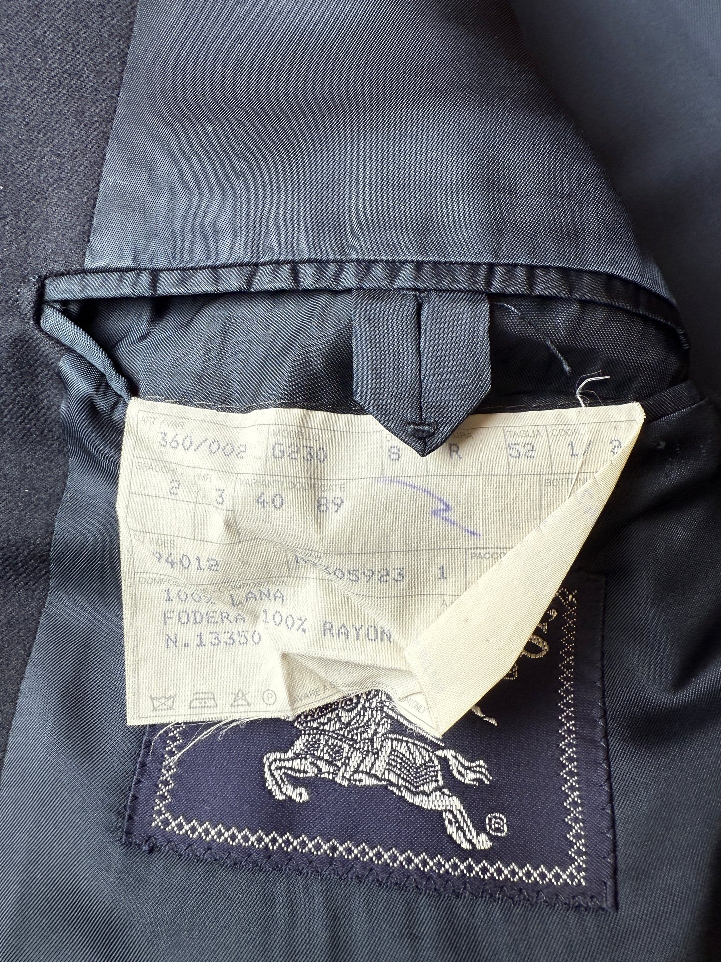 Giacca Burberrys anni ‘90 in flanella blu navy - tg. 50/52