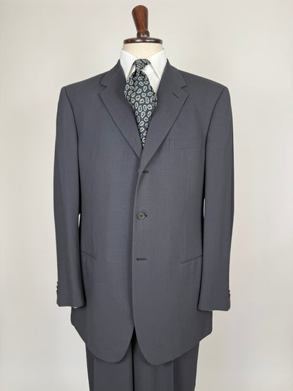 Completo Armani anni '90 fresco lana grigio petrolio - tg. 54