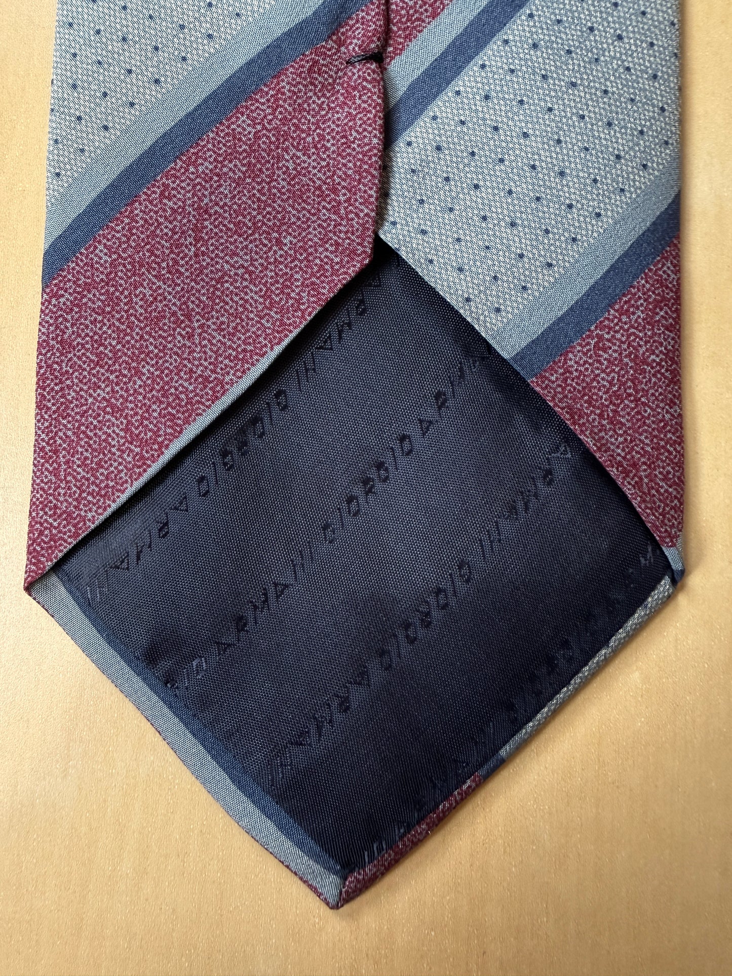 Cravatta Armani vintage regimental in crêpe