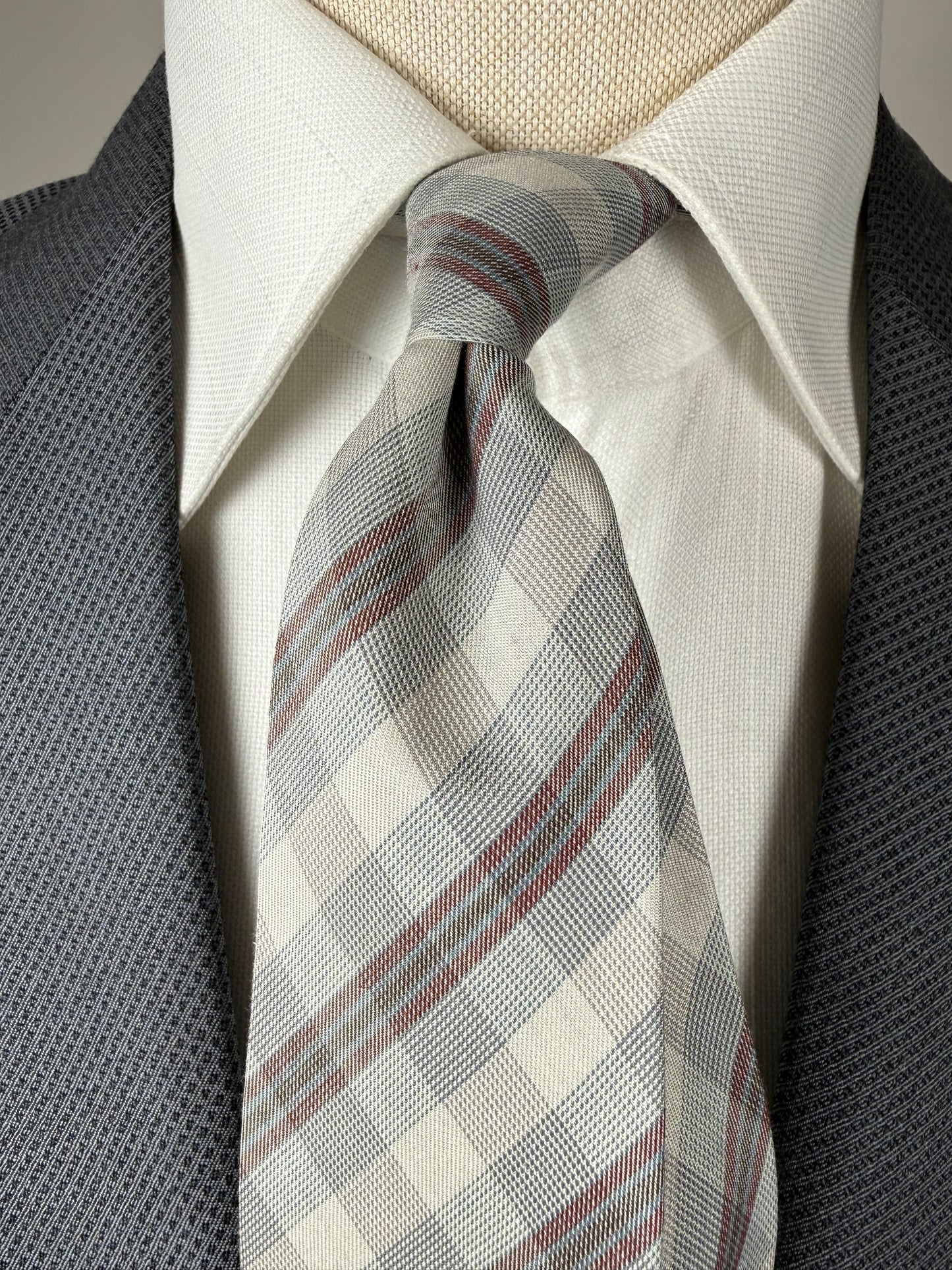 Cravatta Versace vintage quadri seta e cotone