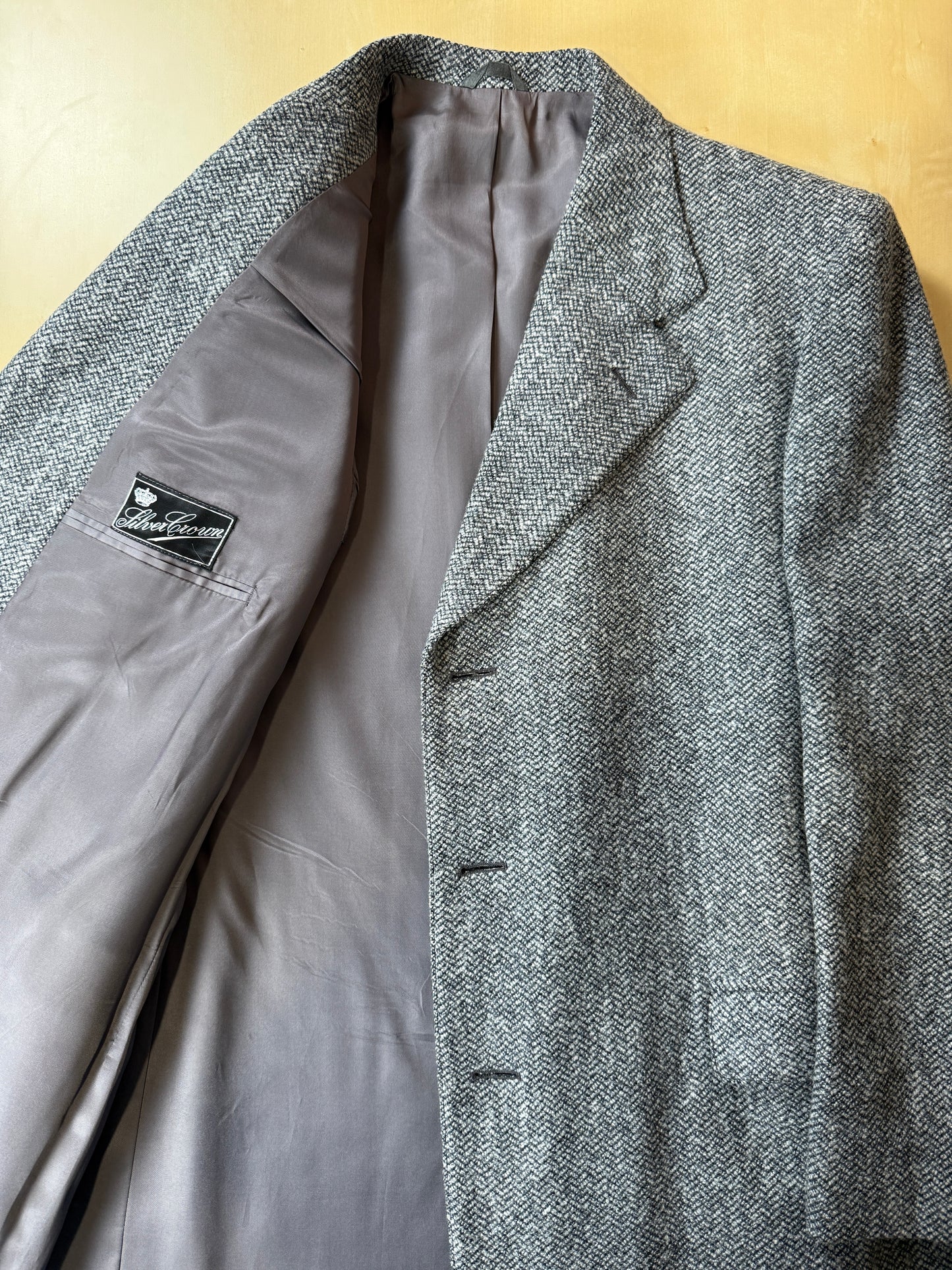 Cappotto anni ‘60/‘70 tweed spigato/chevron - tg. 52-54