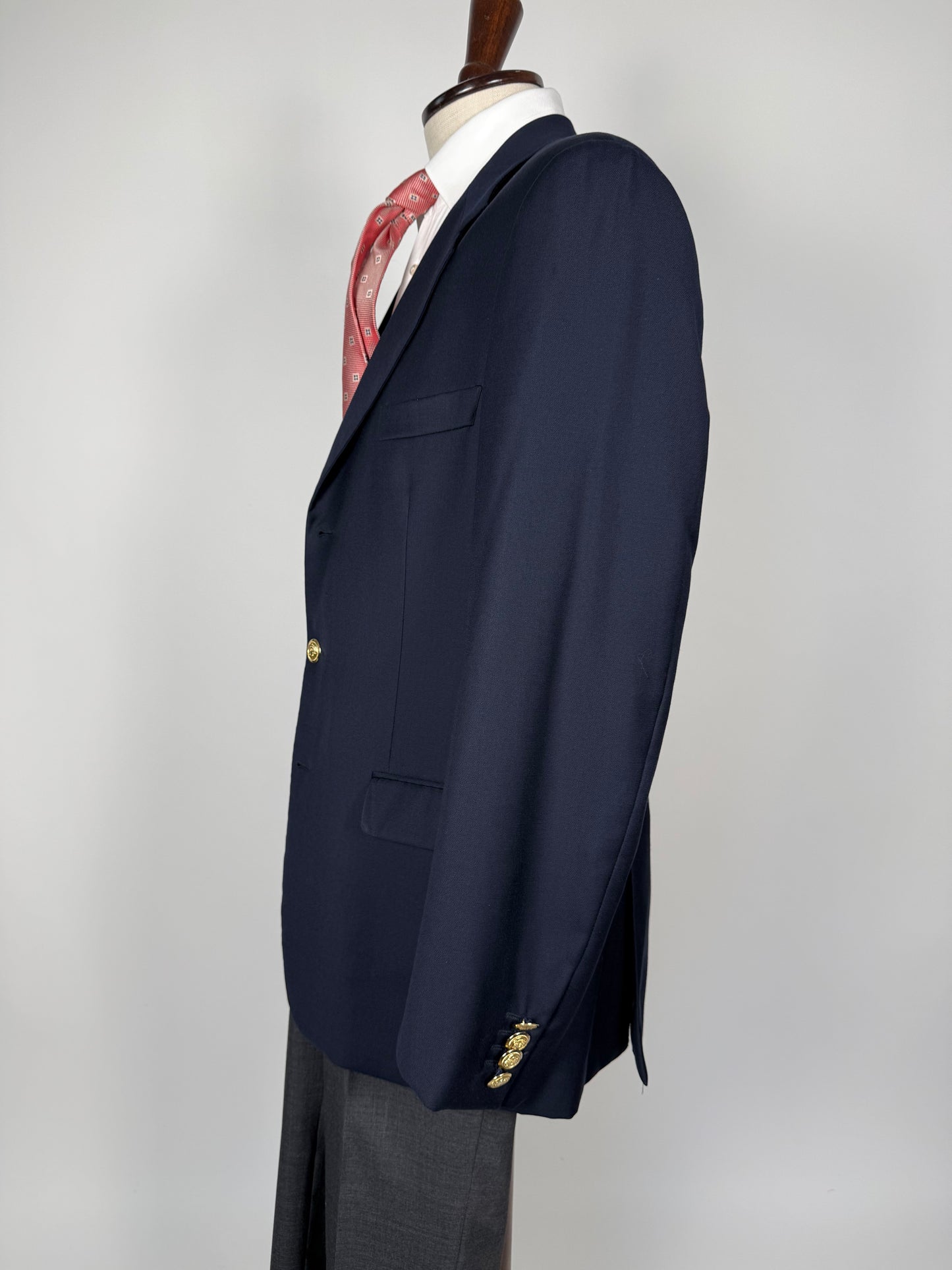Blazer navy 3 bottoni in flanella pettinata - tg. 50/52 lunga