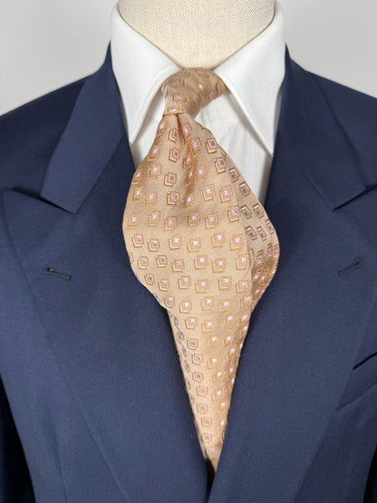 Cravatta Pierre Cardin jacquard beige/rosa cipria