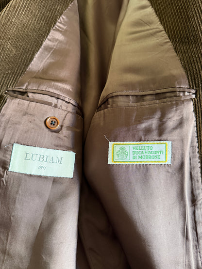 Giacca + panciotto anni '90 in velluto a coste marrone - tg. 56