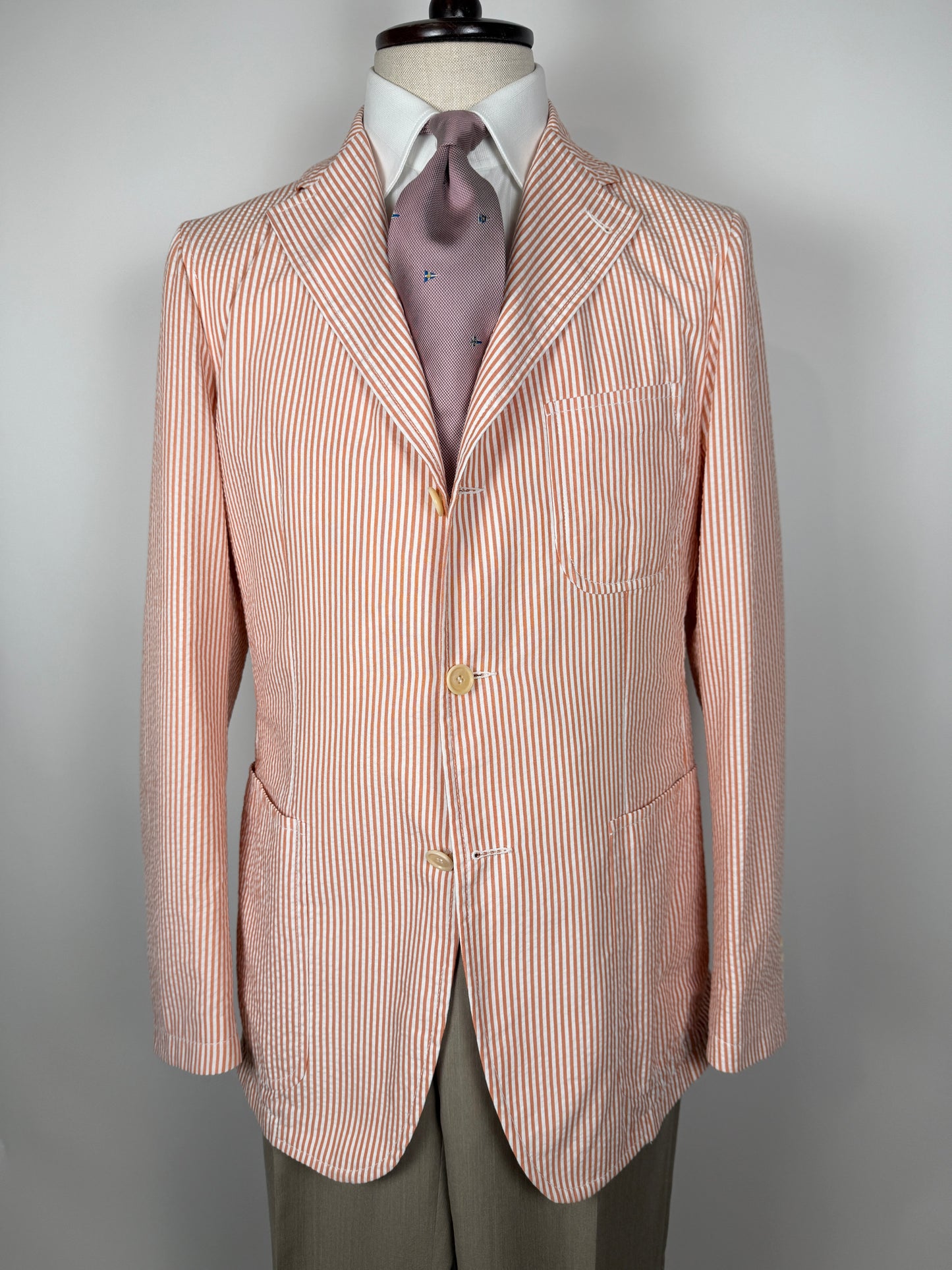 Giacca Tagliatore in seersucker rosso - tg. 50