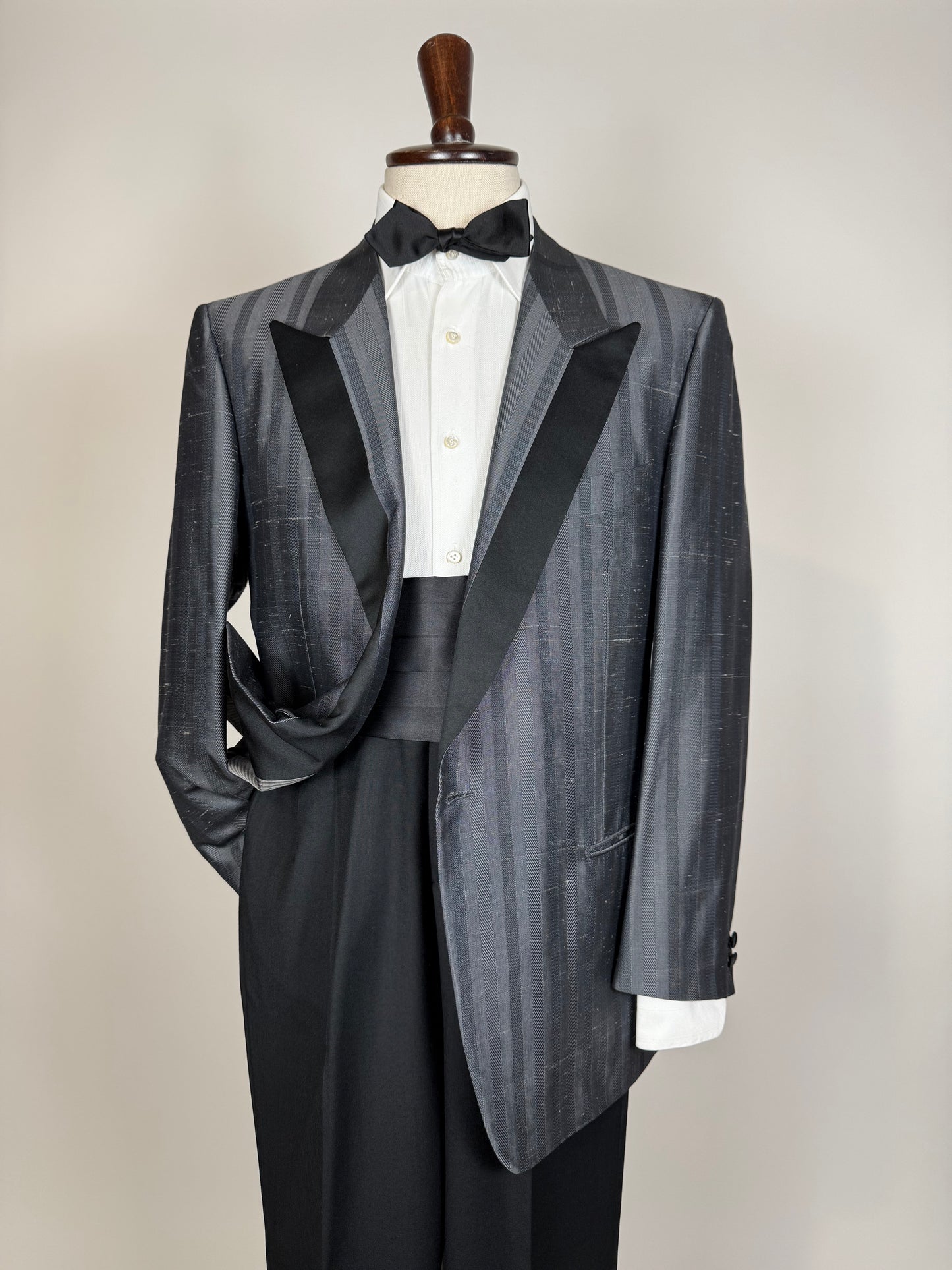 Giacca da smoking anni '80 in seta shantung - tg. 50