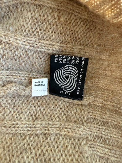 Maglione vintage in lana shetland a trecce - tg. XL