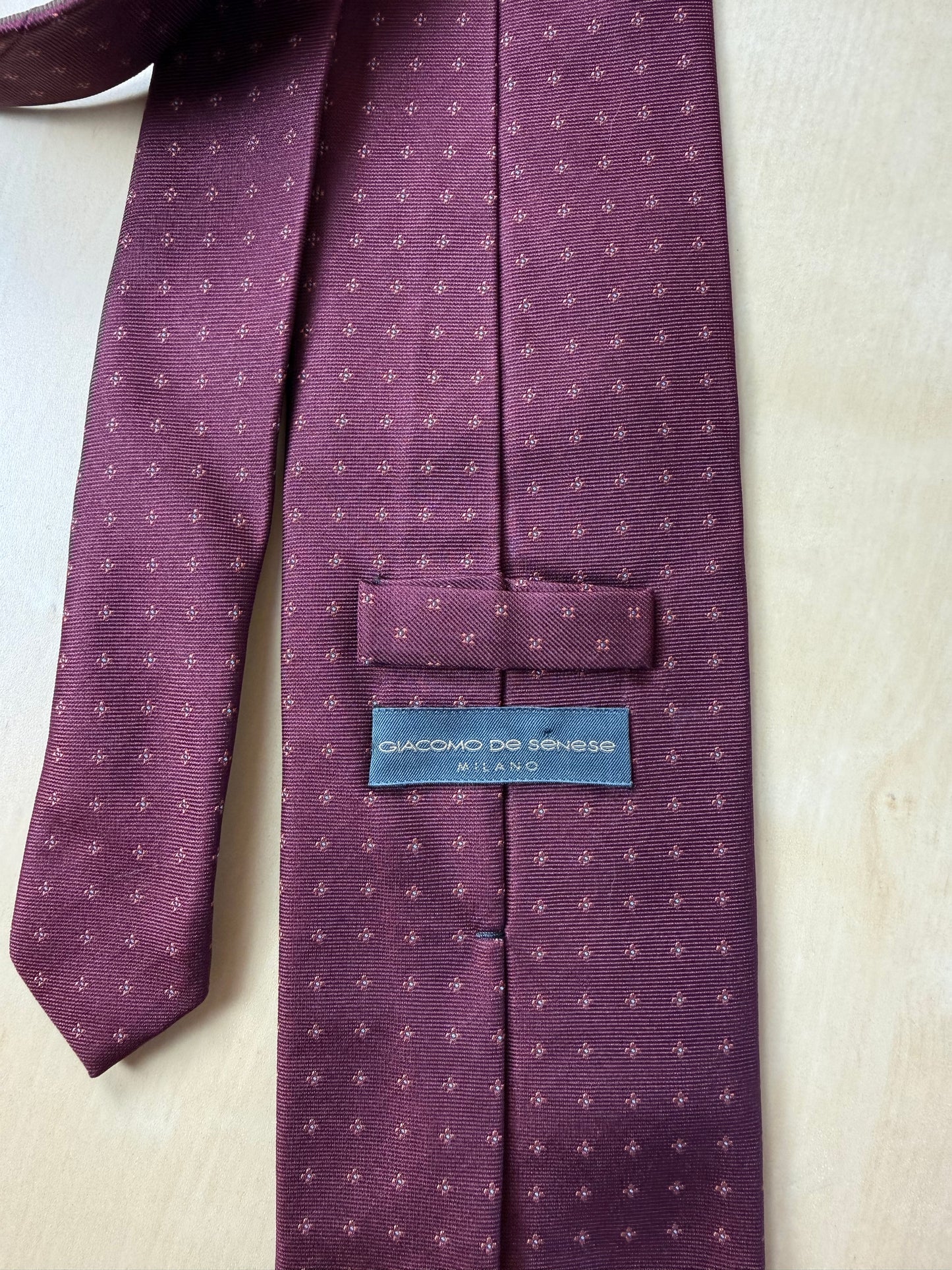 Cravatta bordeaux micro fantasia