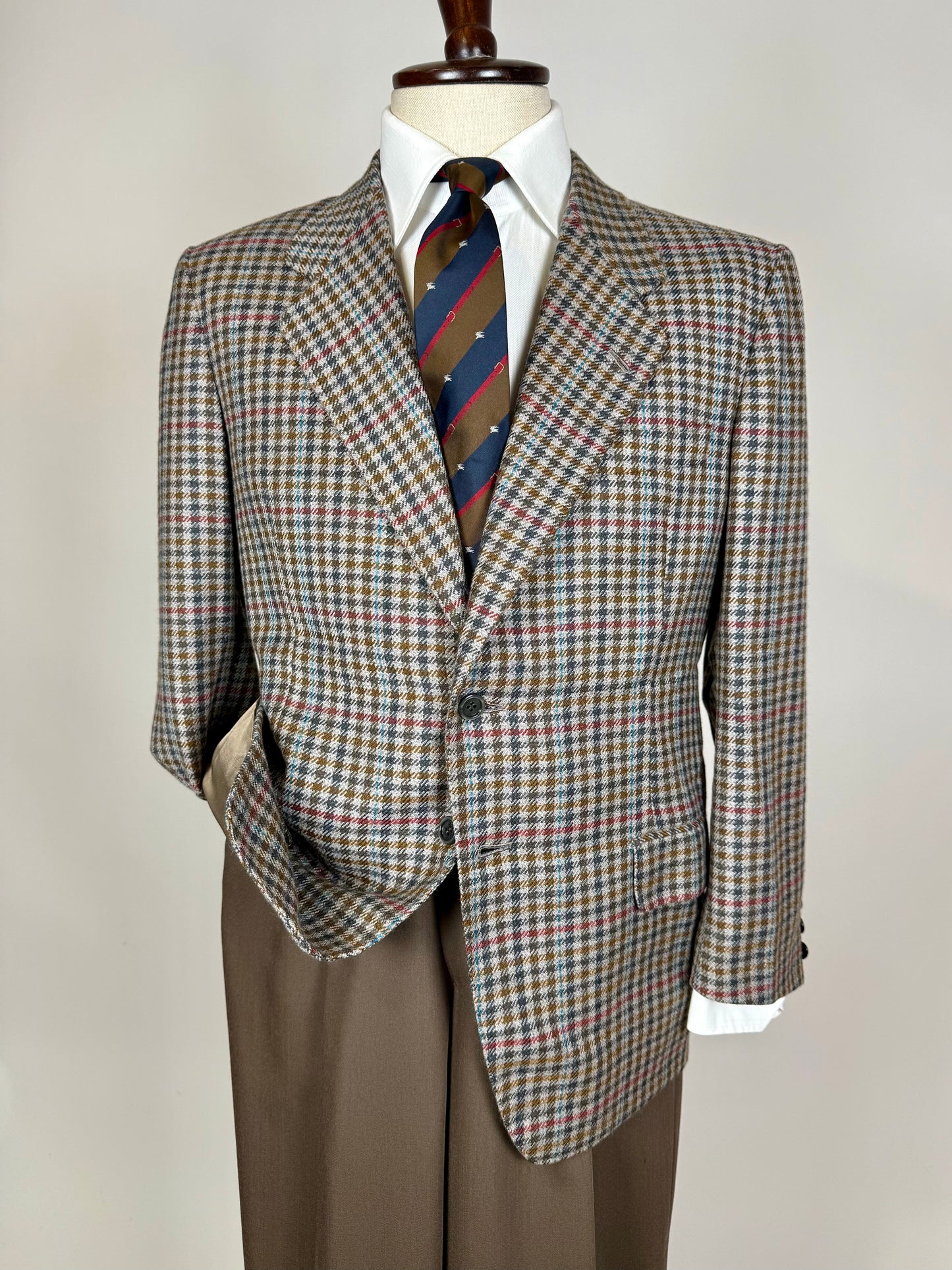 Giacca sartoriale lana e cashmere check - tg. 48/50 corta