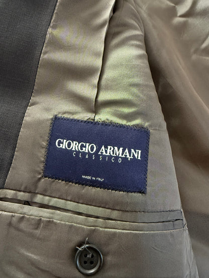 Completo Armani anni '90 fresco lana grigio petrolio - tg. 54