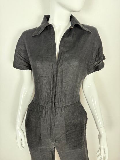 Tuta in lino nera anni ‘70 - tg. 44