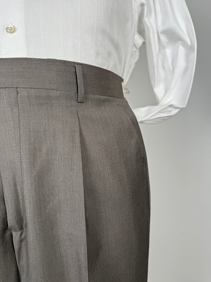 Pantaloni fresco lana cachi-marrone anni '90 (NOS) - tg. 50/52