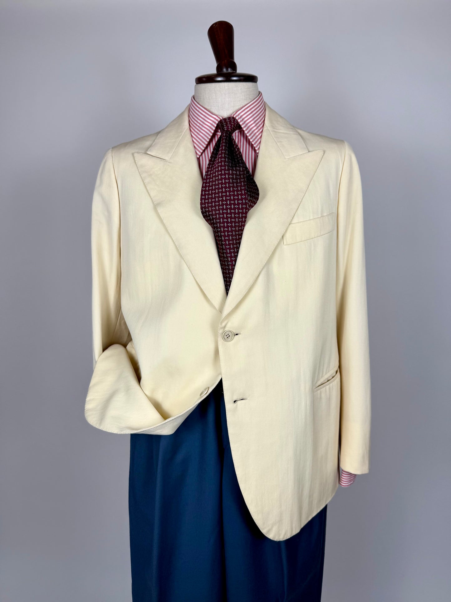 Giacca sartoriale twill bianco panna anni '60/'70 - tg. 52/54 drop basso