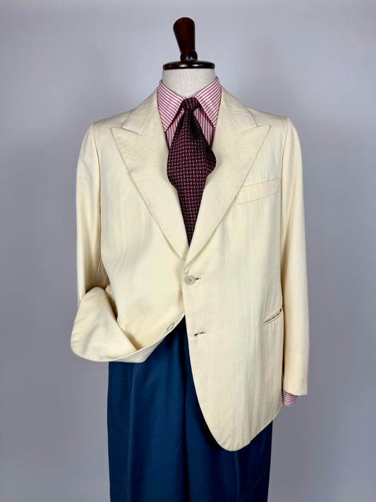 Giacca sartoriale twill bianco panna anni '60/'70 - tg. 52/54 drop basso