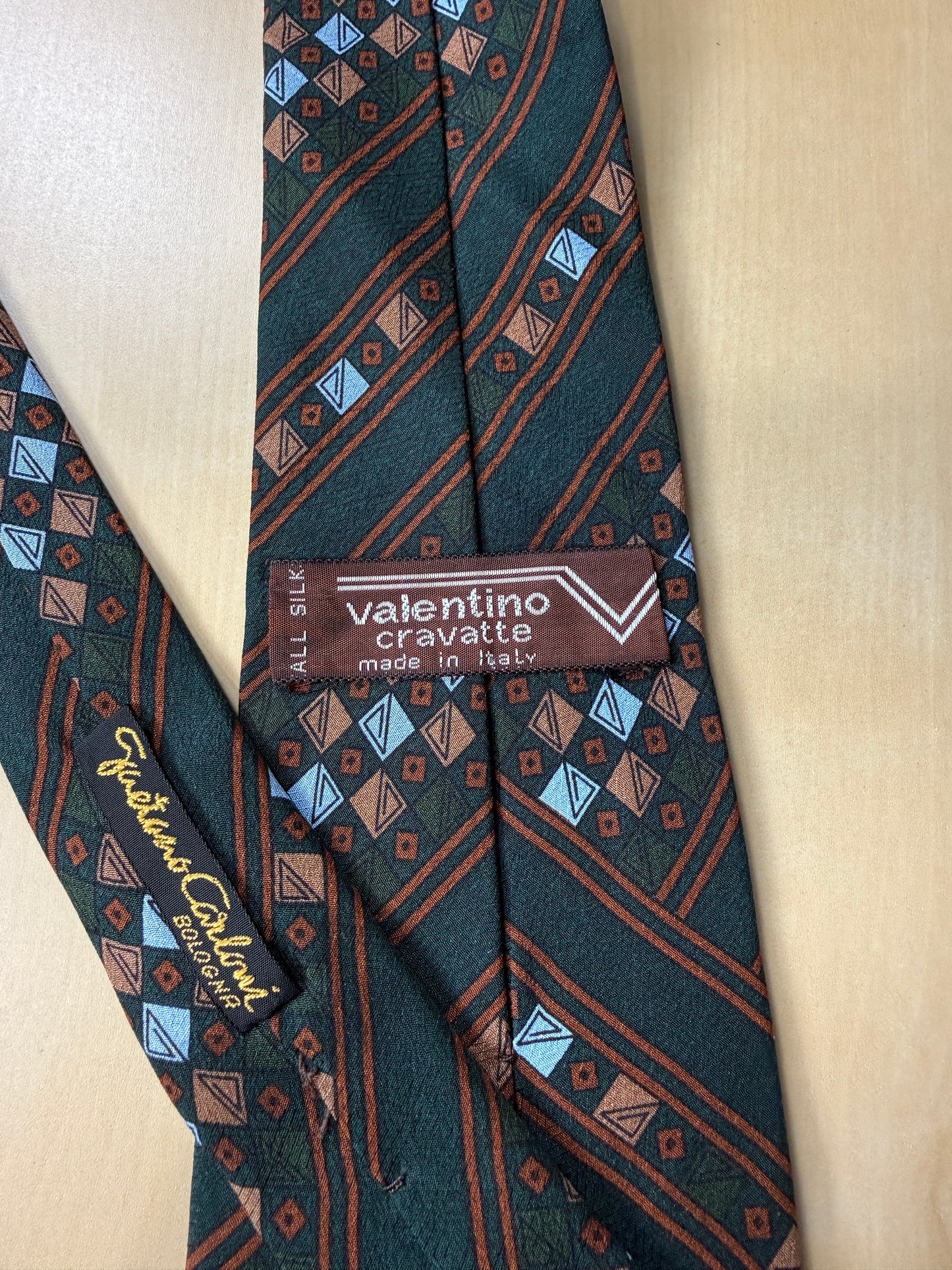 Cravatta Valentino anni ‘70 geometrica jacquard