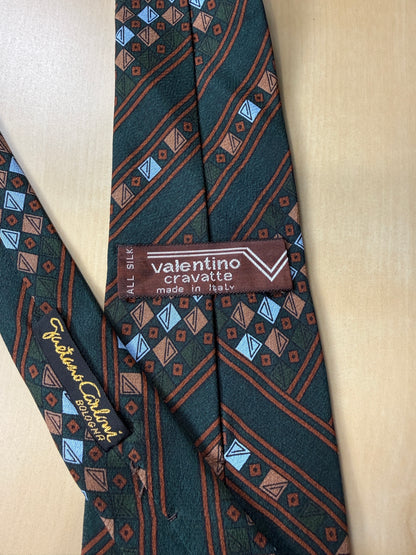 Cravatta Valentino anni ‘70 geometrica jacquard