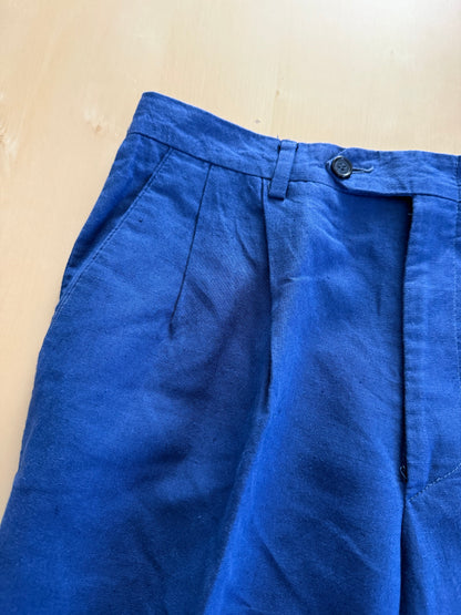 Pantaloni in lino anni '80 blu cobalto - tg. 46
