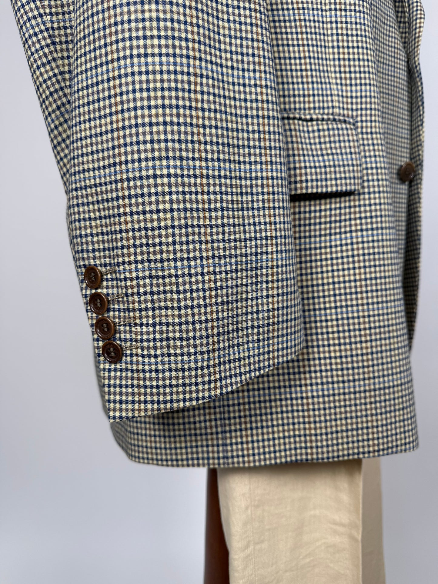 Giacca anni '80 fresco lana check - tg. 58/60 lunga