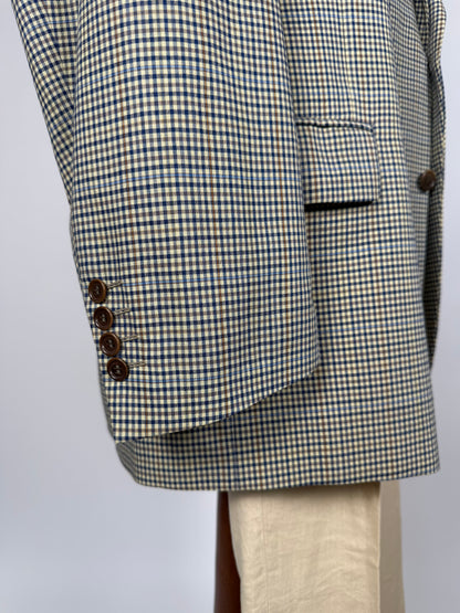 Giacca anni '80 fresco lana check - tg. 58/60 lunga