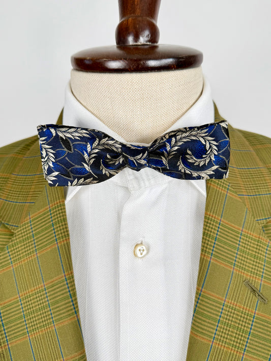 Papillon in seta jacquard floreale