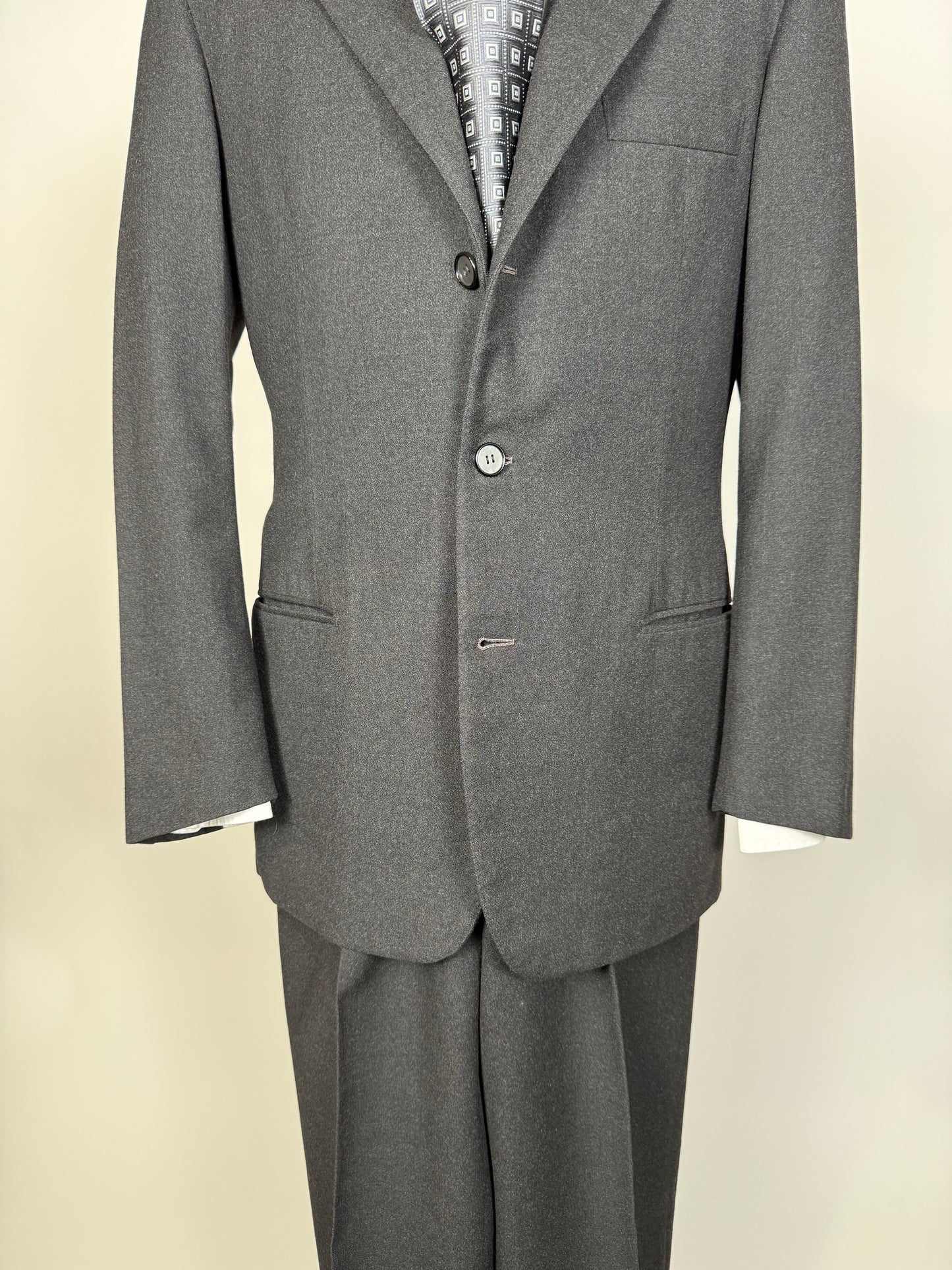 Completo anni ‘50/‘60 flanella antracite - tg. 46