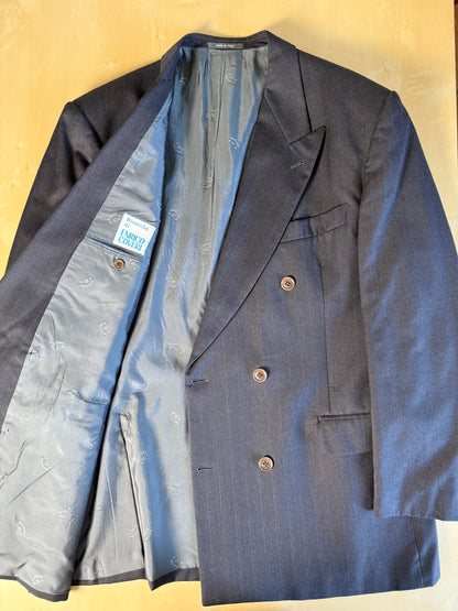 Giacca Coveri anni ‘80 doppiopetto antracite gessata - tg. 54