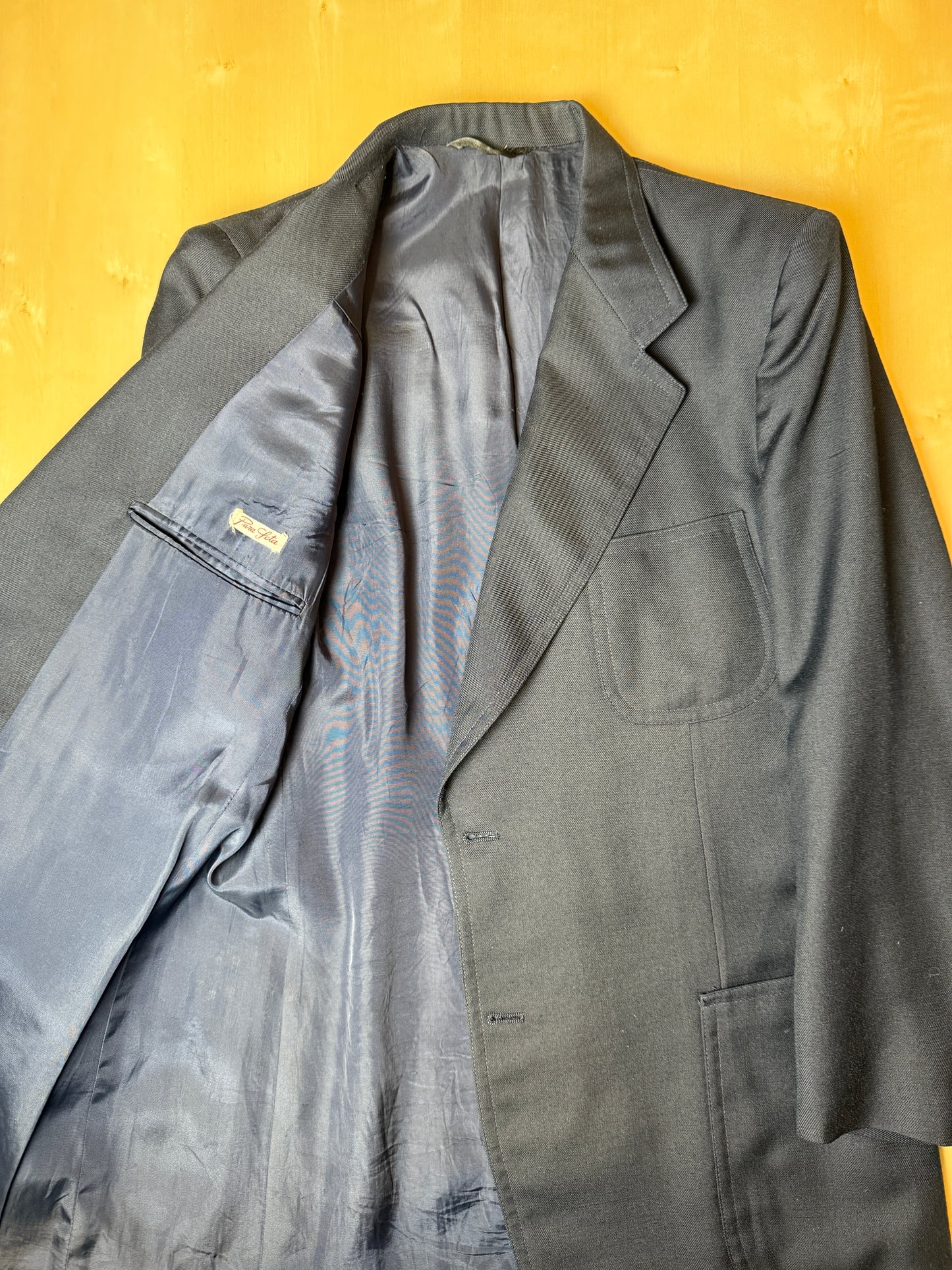 Giacca blu anni ‘70 in pura seta - tg. 46/48