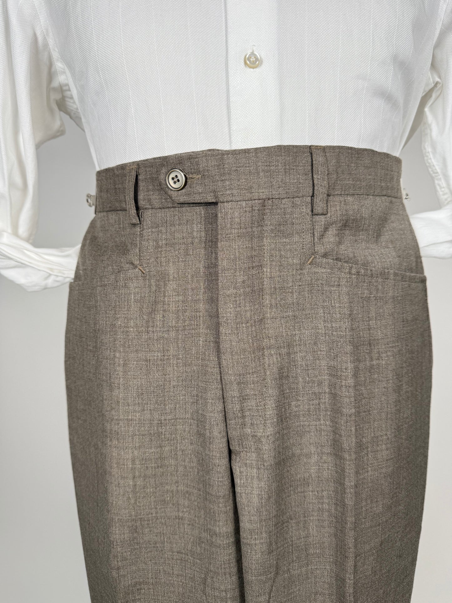 Pantaloni fresco lana marrone tabacco (NOS) - tg. 46
