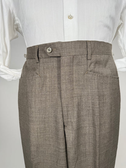 Pantaloni fresco lana marrone tabacco (NOS) - tg. 46