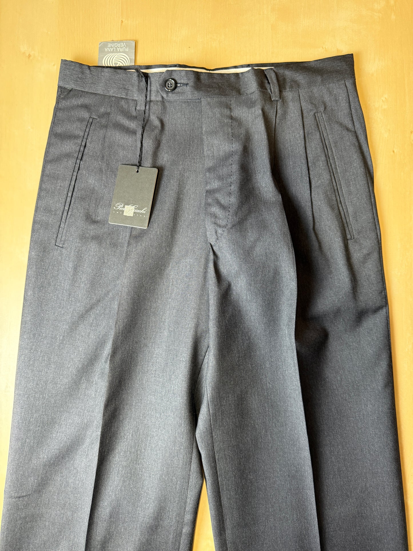 Pantalone anni '90 in fresco lana grigio antracite (NOS) - tg. 46