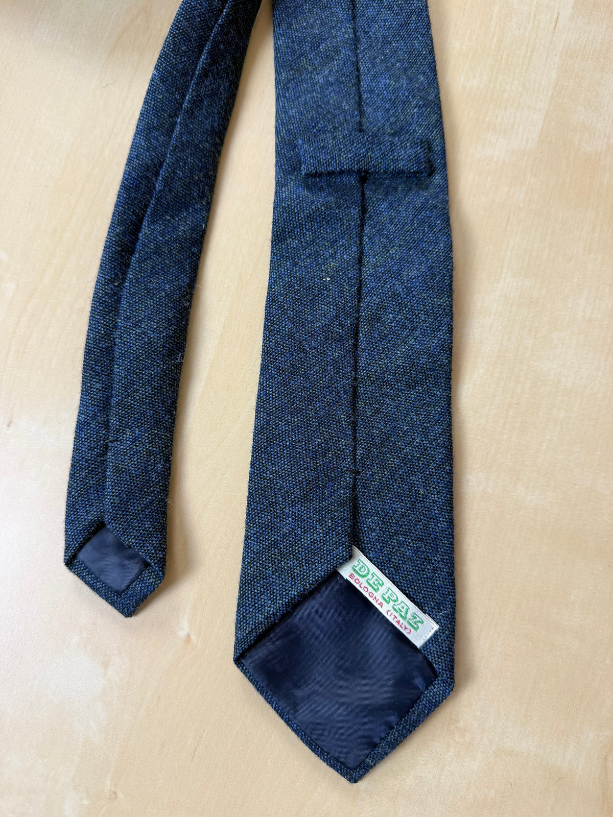 Cravatta De Paz donegal tweed blu